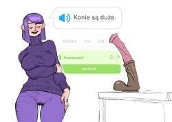 lily_(duolingo), duolingo, krotauku, big_breasts, child_bearing_hips