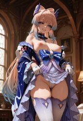 sangonomiya_kokomi, genshin_impact, vantawaifu, 1girl, bangs