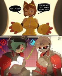 automaton_(helldivers), commissar-chan_(arzyparzy), commissar_(helldivers_2), kit_(gameoverse), kit_bodega
