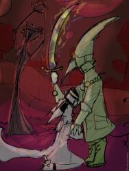 roi_(rockpankake), rockpankake, anthro, bdsm_gear, boy_kisser_(rockpankake)