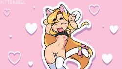 doopie_do_over, caramelldansen, kittenbell_(artist), blonde_hair, cat_ears