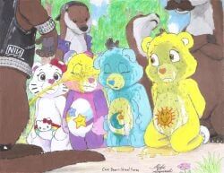 bedtime_bear, cheer_bear, funshine_bear, hello_kitty_(character), band_logo