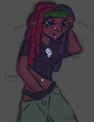nura_(disventure_camp), disventure_camp, disventure_camp:_fans_vs_favorites, blush, dark-skinned_female