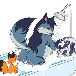muffinlewds, angelo_(schattenflamme), anthro, bath, bathing