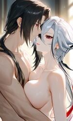 arlecchino_(genshin_impact), fatui, uchiha_itachi, genshin_impact, naruto