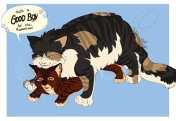 rowanclaw_(warriors), tawnypelt_(warriors), warriors_(book_series), amber_eyes, ambiguous_penetration