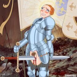 joan_of_arc, history, armour, bleeding, bleeding_from_pussy