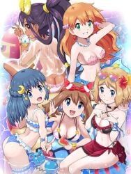 azurill, dawn_(pokemon), iris_(pokemon), kasumi_(pokemon), luvdisc