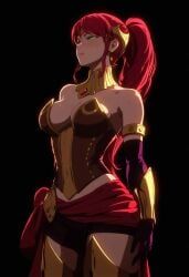 pyrrha_nikos, rwby, 1girls, blush, circlet