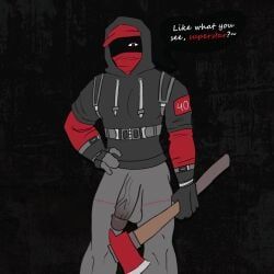 nauseaxe_404, monsterxmediator, cap, facemask, fingerless_gloves