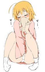 haroukitei_kigurumi, joshiraku, blonde_hair, blush, female