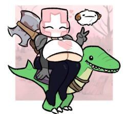pink_knight, castle_crashers, hira.shotgun, 1girls, armor