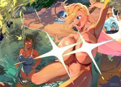minami_aoba, pandora_smith, magister_(bigbakunyuu), 2girls, beach