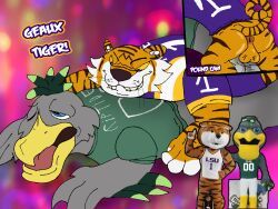 mike_the_tiger, riptide_the_pelican, lsu_tigers, ncaa, tulane_green_wave