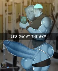 rabanochan, abs, arm_up, ass, balls
