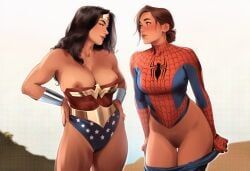 diana_of_themyscira, diana_prince, peter_parker, petra_parker, spider-man