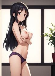 mio_akiyama_(k-on!), k-on!, nero100, 1girls, areolae