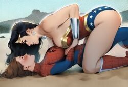 diana_of_themyscira, diana_prince, peter_parker, petra_parker, spider-man