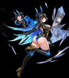 shattered_glass, 1girl, adult, adult_female, ass