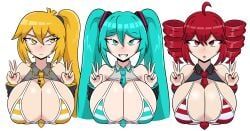 akita_neru, hatsune_miku, kasane_teto, triple_baka_(vocaloid), utau
