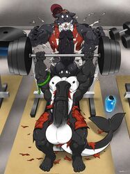 yerkelayh, wfa, abs, balls, bench_press