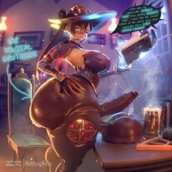 mona_(genshin_impact), genshin_impact, hoyoverse, holdingnuts, 1futa