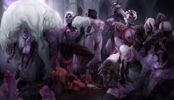 dungeons_and_dragons, popiel, bondage, bukkake, cum
