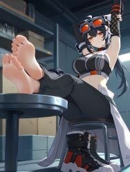 grace_howard, zenless_zone_zero, 1girls, armpits, belt