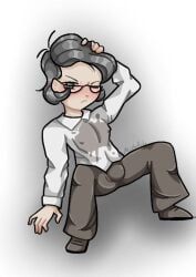 kuromaku_(13_cards), blush, blushing, blushing_male, brown_pants