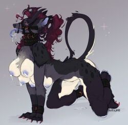 mythology, 6_breasts, 6_nipples, all_fours, anthro