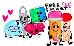 book_(bfdi), bubble_(bfdi), ice_cube_(bfdi), match_(bfdi), needle_(bfdi)