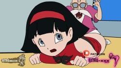 bulma_briefs, chichi, master_roshi, muten_roushi, son_gohan