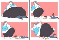 wii_fit_trainer_(female), 1boy, 1girls, bbw, butt_smothering