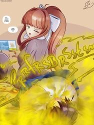 mc_(doki_doki_literature_club!), monika_(doki_doki_literature_club), doki_doki_literature_club, ass, braided_hair