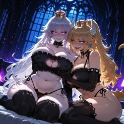 boosette, bowsette, princess_king_boo, super_crown, mario_bros