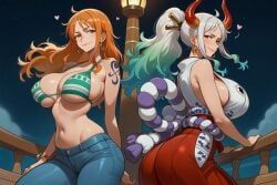 nami_(one_piece), yamato_(one_piece), one_piece, patreon, 2girls