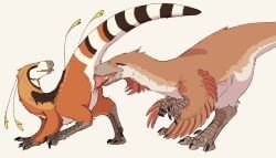 ambiguous_gender, andromorph_(lore), bodily_fluids, dinosaur, dromaeosaurid