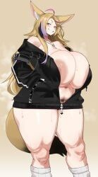 omaru_polka, hololive, cham22, animal_ears, animal_humanoid