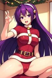 athena_asamiya, christmas, king_of_fighters, 1girls, big_breasts