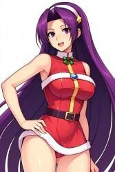athena_asamiya, christmas, king_of_fighters, 1girls, big_breasts