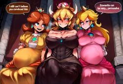 bowsette, princess_daisy, princess_peach, super_crown, mario_(series)
