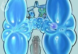 michbonar, 1boys, 2girls, anus, ass
