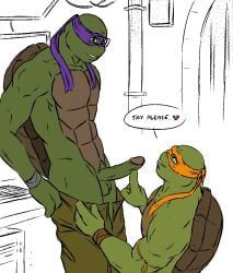 donatello_(tmnt), michelangelo_(tmnt), another, down, teenage_mutant_ninja_turtles
