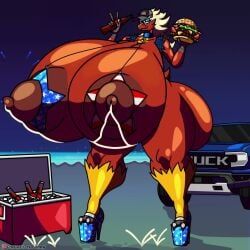 blaziken, pokemon_(species), teriyaki_(jiqqy), 4th_of_july, nintendo