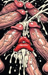 rocky_horror_picture_show, enercell, 1girls, 6boys, bisexual