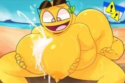 awesome_face, emoji, emoji_(race), srrealleaf, big_breasts