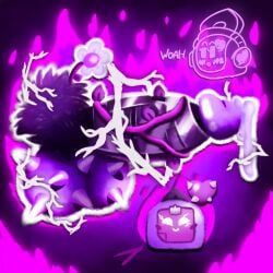 sprout_(brawl_stars), purple_flame, big_balls, big_cock, big_penis