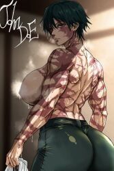 zenin_maki, jujutsu_kaisen, johndoex0666, 1girls, after_workout