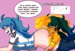 argentinian_miku, hatsune_miku, vocaloid, ketrita, 2girls