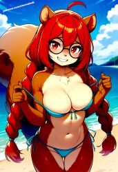 mabel_maplebottom, eternal_oak, bikini, brown_fur, cleavage
